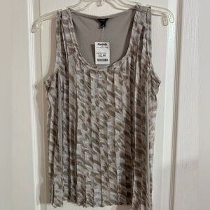 Women's Sleeveless Brown Patterned Top